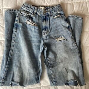 blue ripped straight-leg pacsun jeans
